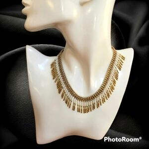 Treasure & Bond Glass Beaded Cleopatra Egyptian Goddess Style Necklace